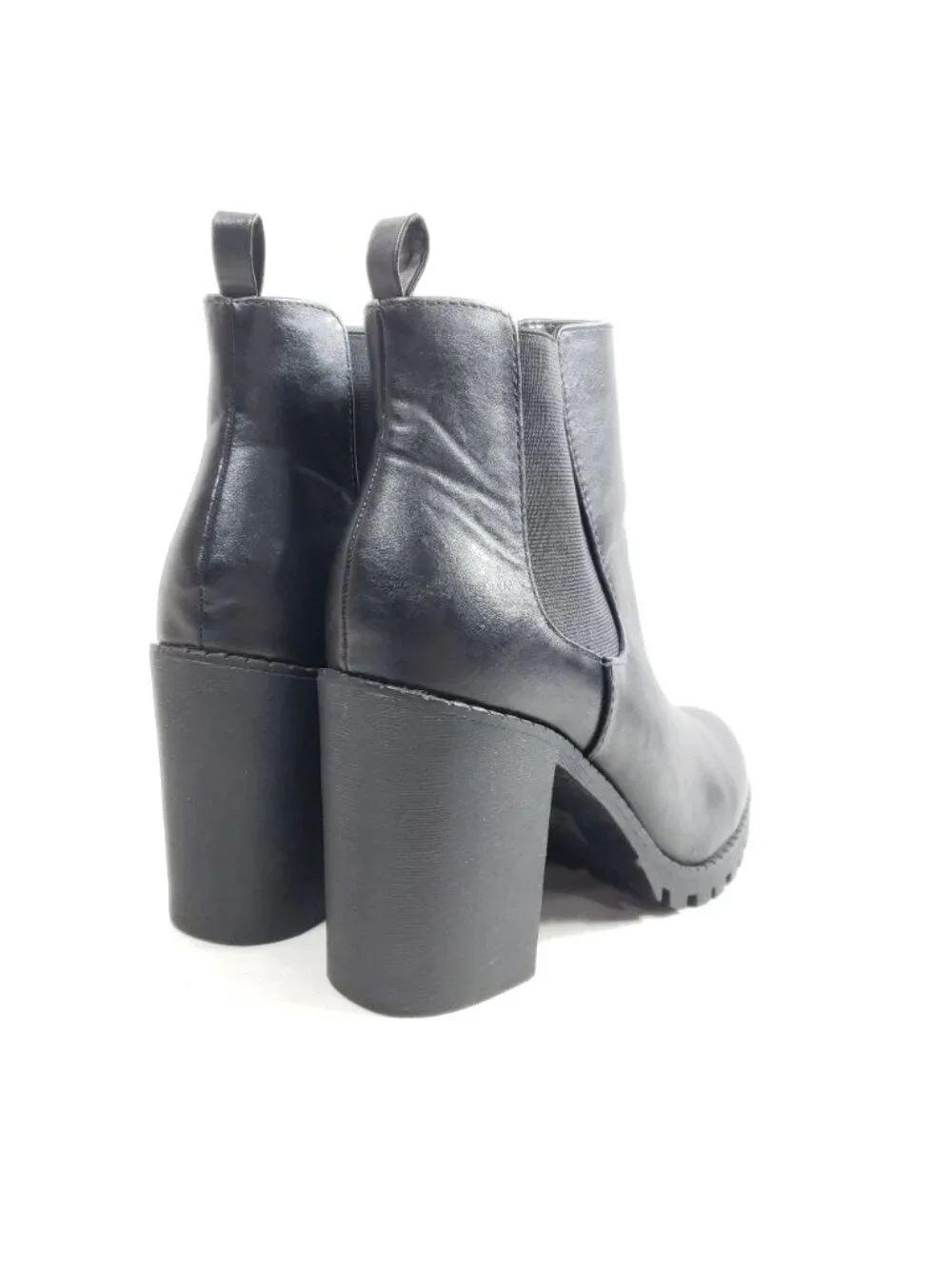 Womens Size 11 Black Chunky Heel Chelsea Ankle Boots All Man Made Material
